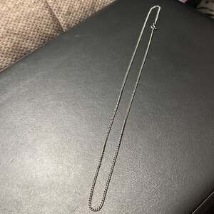 Silver-Tone Thin Curb Chain Necklace